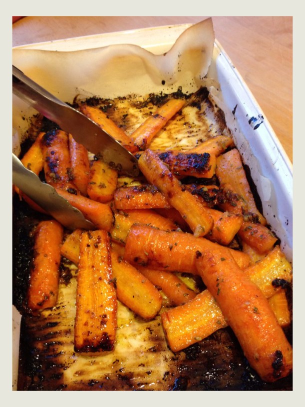 Roasted Carrots in a Honey Dijon Rosemary Glaze