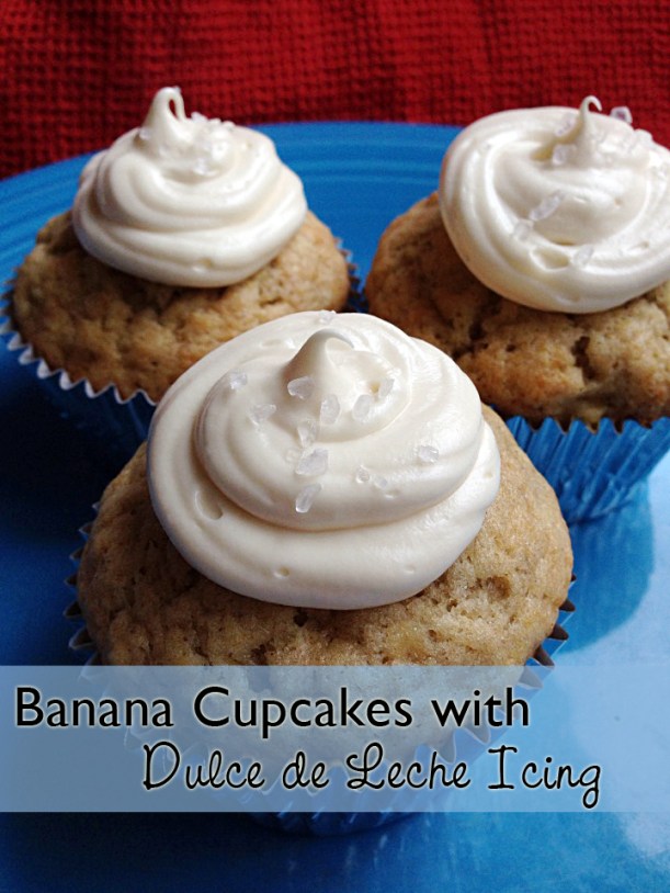 Banana bread cupcakes with dulce de leche icing -- an alternative to boring banana bread