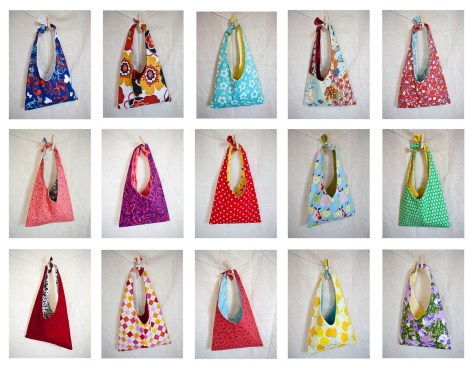 Tokyo Tie Bag -- Free pattern and tutorial from Alaska Knit Nat. Great beginner project.