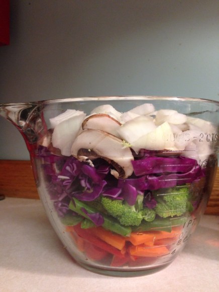 Rainbow Vegetable Stir Fry | A quick, healthy dish from Alaska Knit Nat