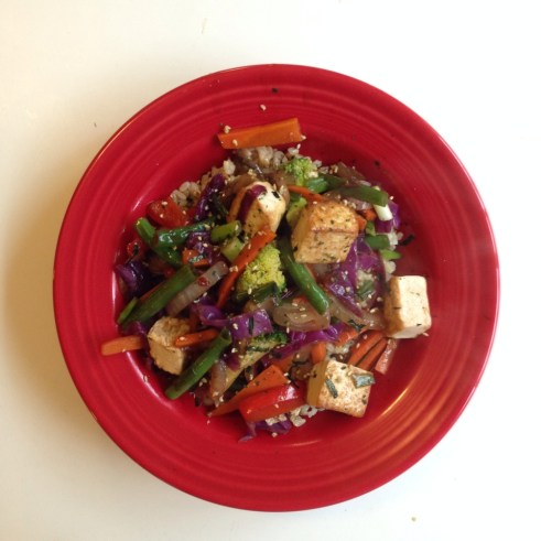 Rainbow Vegetable Stir Fry | A quick, healthy dish from Alaska Knit Nat