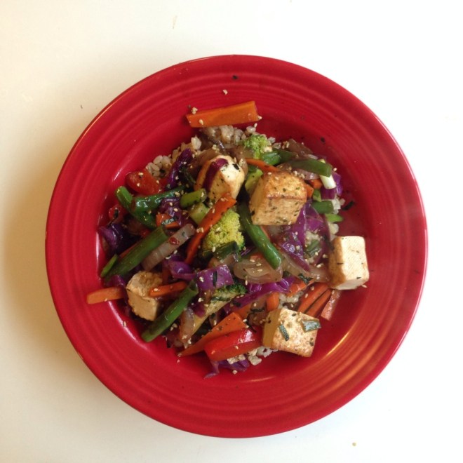 Rainbow Vegetable Stir Fry | A quick, healthy dish from Alaska Knit Nat