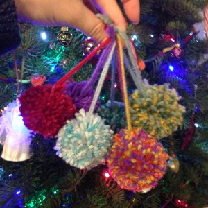 Pompom ornaments | #10 on Alaska Knit Nat's DIY Holiday Craft Guide