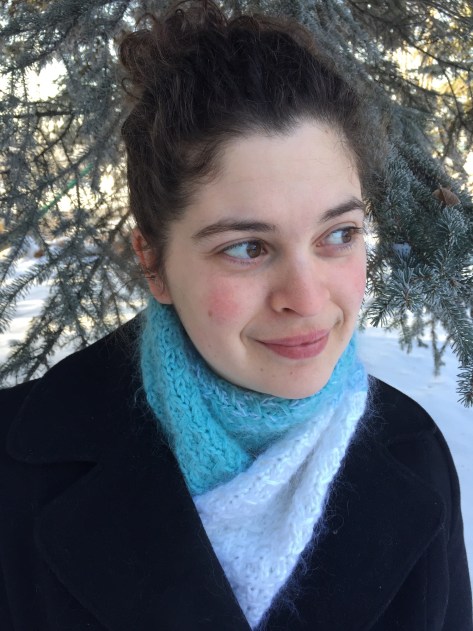 Fuzzy Ombre Scarflet | A Free Pattern from Alaska Knit Nat