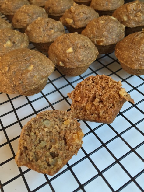 Kid-approved apple apricot mini bran muffins | A healthy back-to-school snack from Alaskaknitnat.com