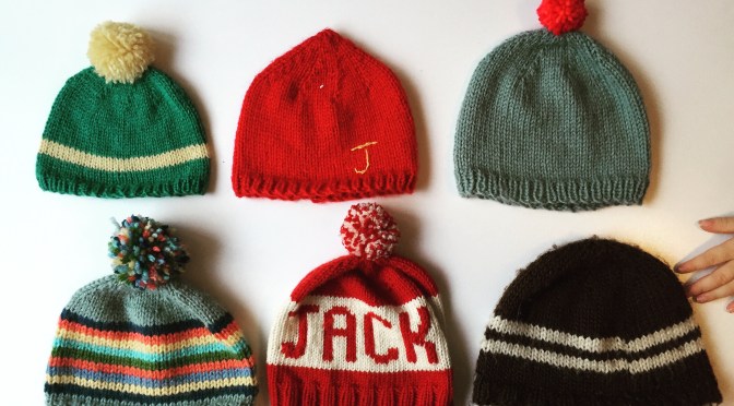 Choose Your Own Adventure Hat | Make this striped ear flap hat using yarn scraps of all different colors. Free pattern from alaskaknitnat.com