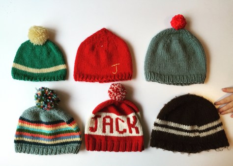 Choose Your Own Adventure Hat | Make this striped ear flap hat using yarn scraps of all different colors. Free pattern from alaskaknitnat.com