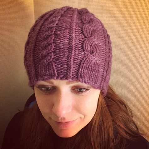 The Mermaid Hat | this gorgeous cable hat knits up in no time on size US 10 needles. Free pattern available at http://s6girl.blogspot.co.uk.