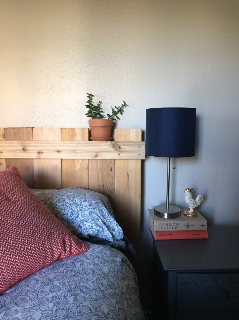 DIY Rustic Headboard | just a few unsanded cedar boards are all you need to easily create your own rustic headboard. Free tutorial from alaskaknitnat.com