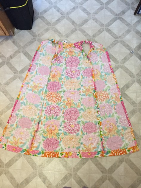 Refashion a thrift store linen dress into an apron | a free pattern from Alaskaknitnat.com