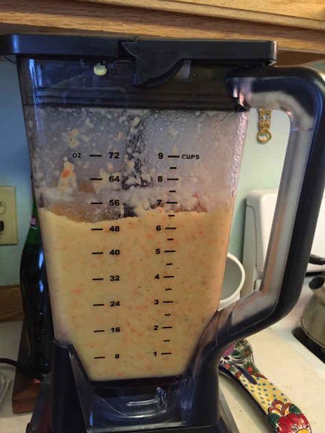 Easy sweet potato carrot soup with sage and cream cheese | A delicious blended soup recipe from Alaskaknitnat.com