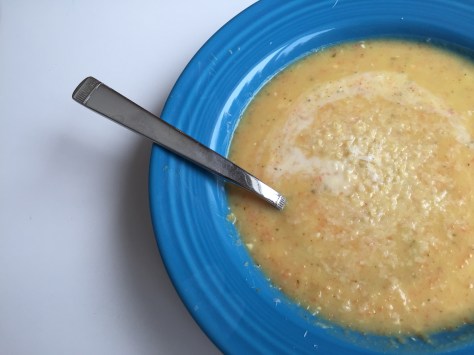 Easy sweet potato carrot soup with sage and cream cheese | A delicious blended soup recipe from Alaskaknitnat.com