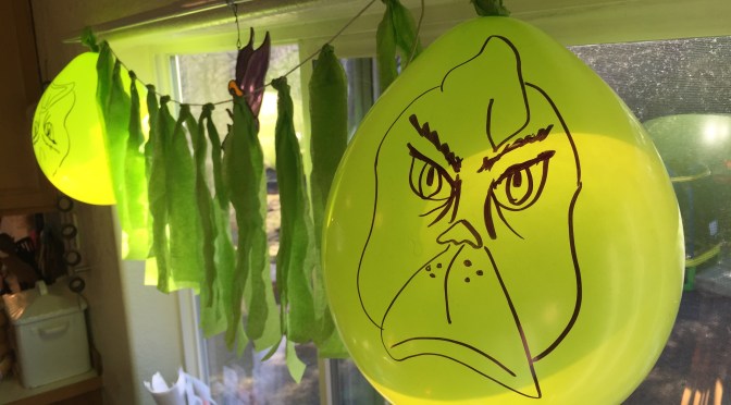 Grinch-themed birthday party