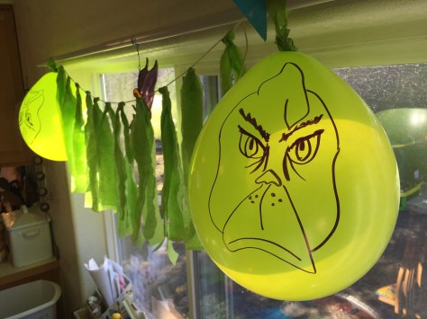 A Grinch-themed birthday party | Minimal organization and lots of running around is all you need for a fun kids birthday party. A photo gallery from alaskaknitnat.com