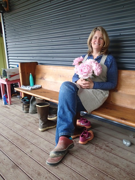 Rachel Christy, owner of Alaska Blooms Peony Farm in Wasilla, gave me a tour of her farm on a rainy Sunday in June. Her farm is in its 6th year and she plans to cut more than 5,000 blooms this year. Story by Natasha Price of alaskaknitnat.com