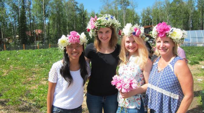 Blueberries, mushrooms, peonies and mimosas