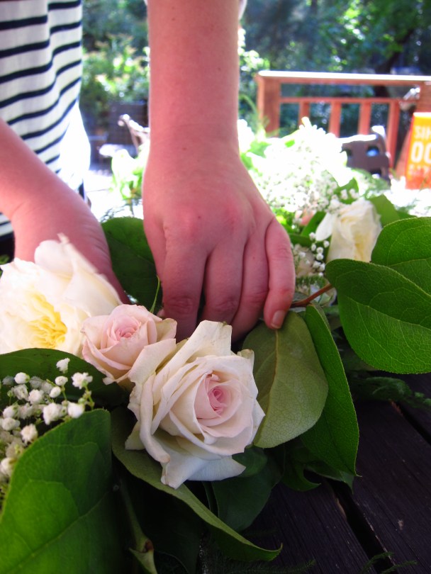 Marin Wedding - blush, ivory, white, cream and peach hues. Roses, mums and the cafe au lait dahlia. Absolute perfection | floral design by Natasha Price of Alaskaknitnat.com and Evan Facloner of Paper Peony