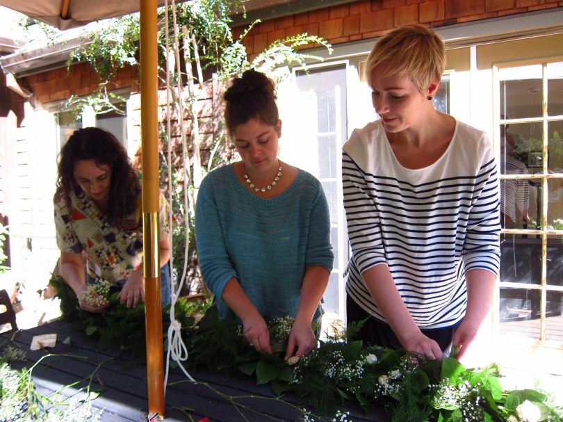 Marin Wedding - blush, ivory, white, cream and peach hues. Roses, mums and the cafe au lait dahlia. Absolute perfection | floral design by Natasha Price of Alaskaknitnat.com and Evan Facloner of Paper Peony