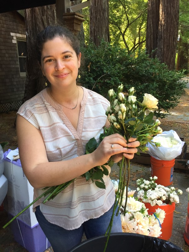 Marin Wedding - blush, ivory, white, cream and peach hues. Roses, mums and the cafe au lait dahlia. Absolute perfection | floral design by Natasha Price of Alaskaknitnat.com and Evan Facloner of Paper Peony