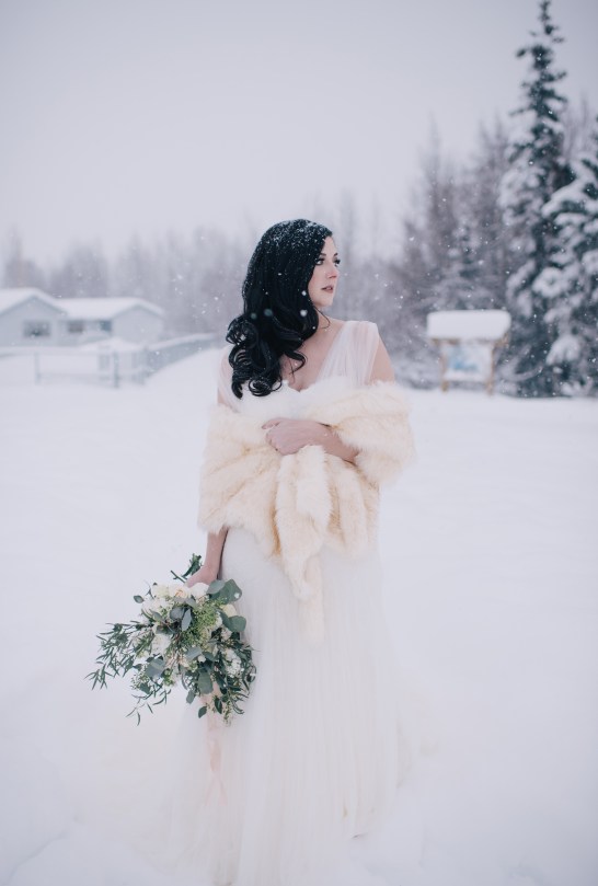 The perfect winter wedding bouquet | roses, stock, waxflower and carnation mixed with eucalyptus. Flowers by Natasha Price and photo by Erica Rose Photography