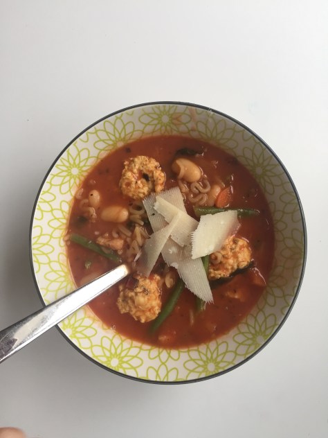 Alphabet vegetable soup is a crowdpleaser - and it's good for you too! Recipe from Alaskaknitnat.com