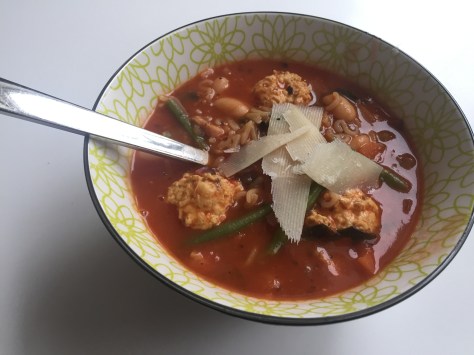 Alphabet vegetable soup is a crowdpleaser - and it's good for you too! Recipe from Alaskaknitnat.com