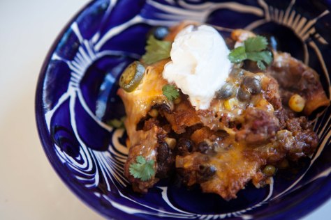 Easy one skillet enchiladas | a recipe from Alaskaknitnat.com