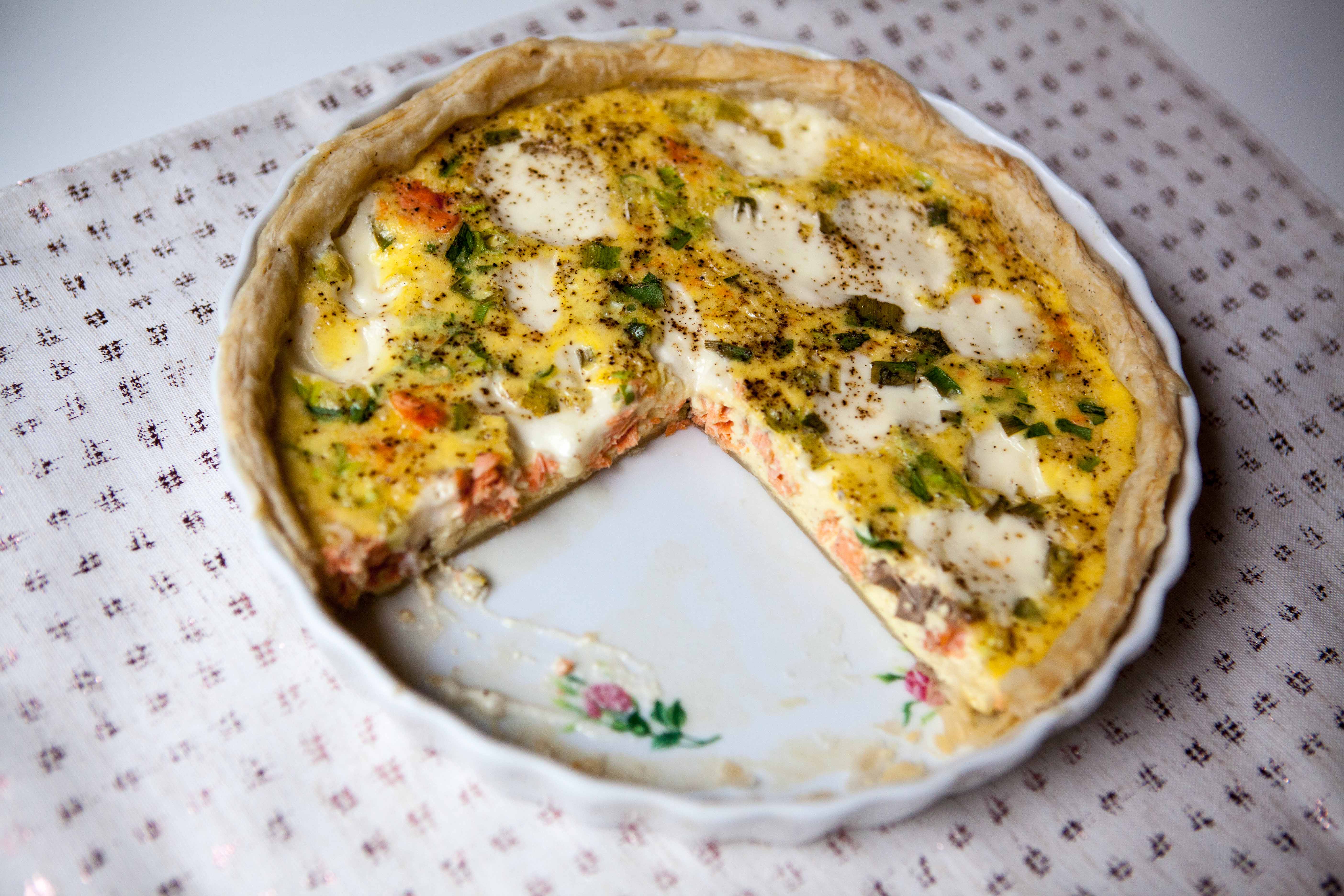 Leftover Salmon Quiche - a recipe from Alaskaknitnat.com