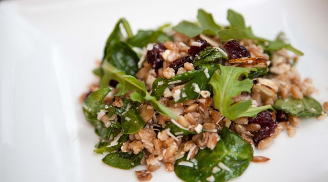 Farro and Arugula Salad with dried Cranberries
